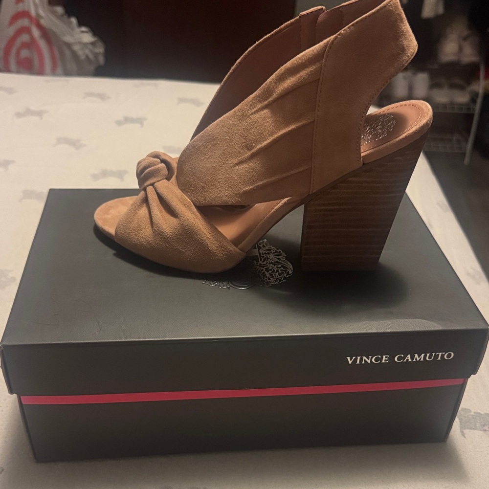 Vince Camuto Brown Knotted Heels